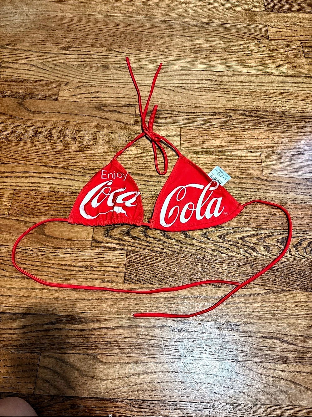 Coca-Cola Red & White Triangle Bikini Top Size Medium